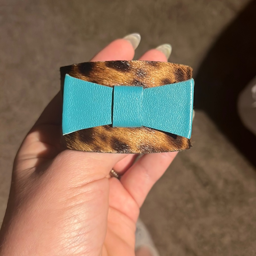 Cheetah leather bracelet